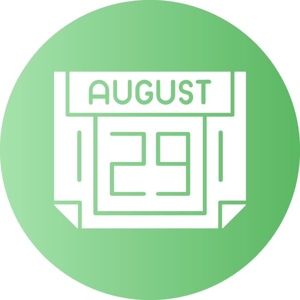 29 August Gradient Circle Icon vector
