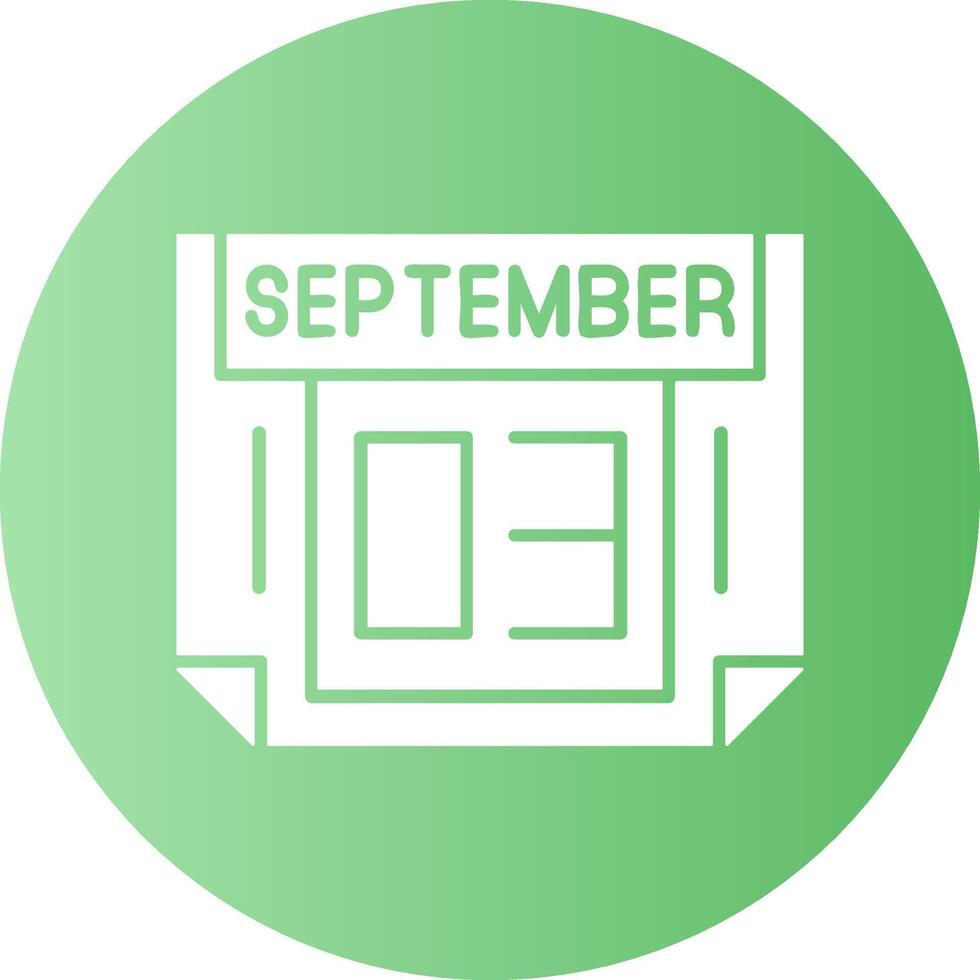 3 September Gradient Circle Icon vector