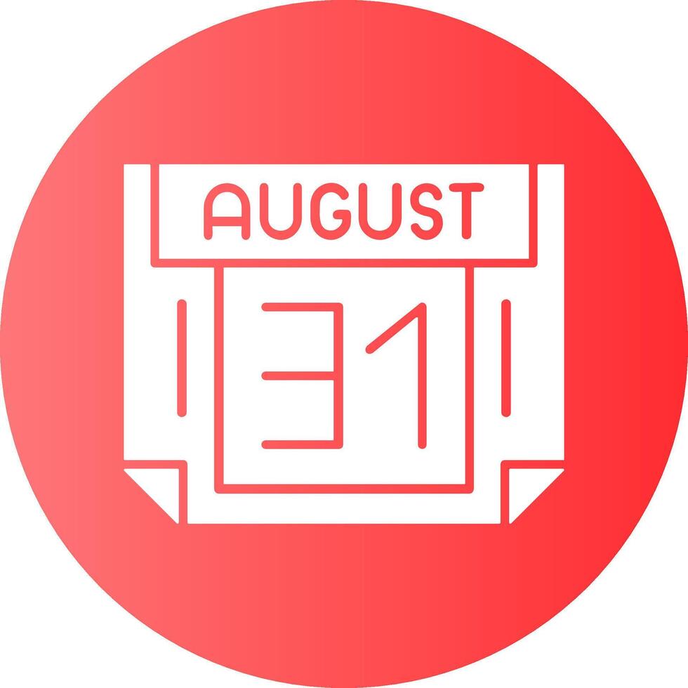 31 August Gradient Circle Icon vector