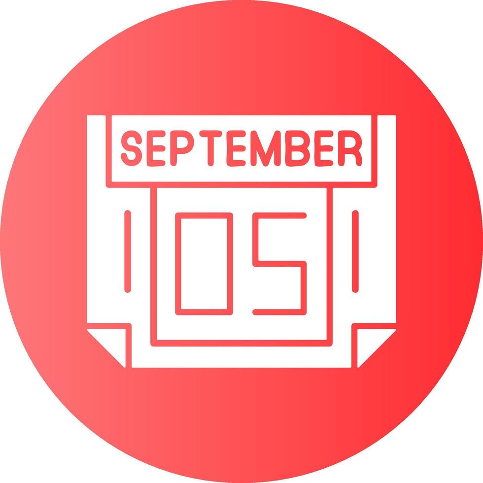 5 September Gradient Circle Icon vector