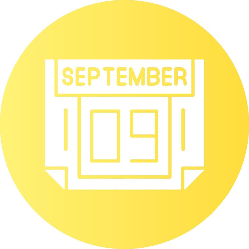 9 September Gradient Circle Icon vector