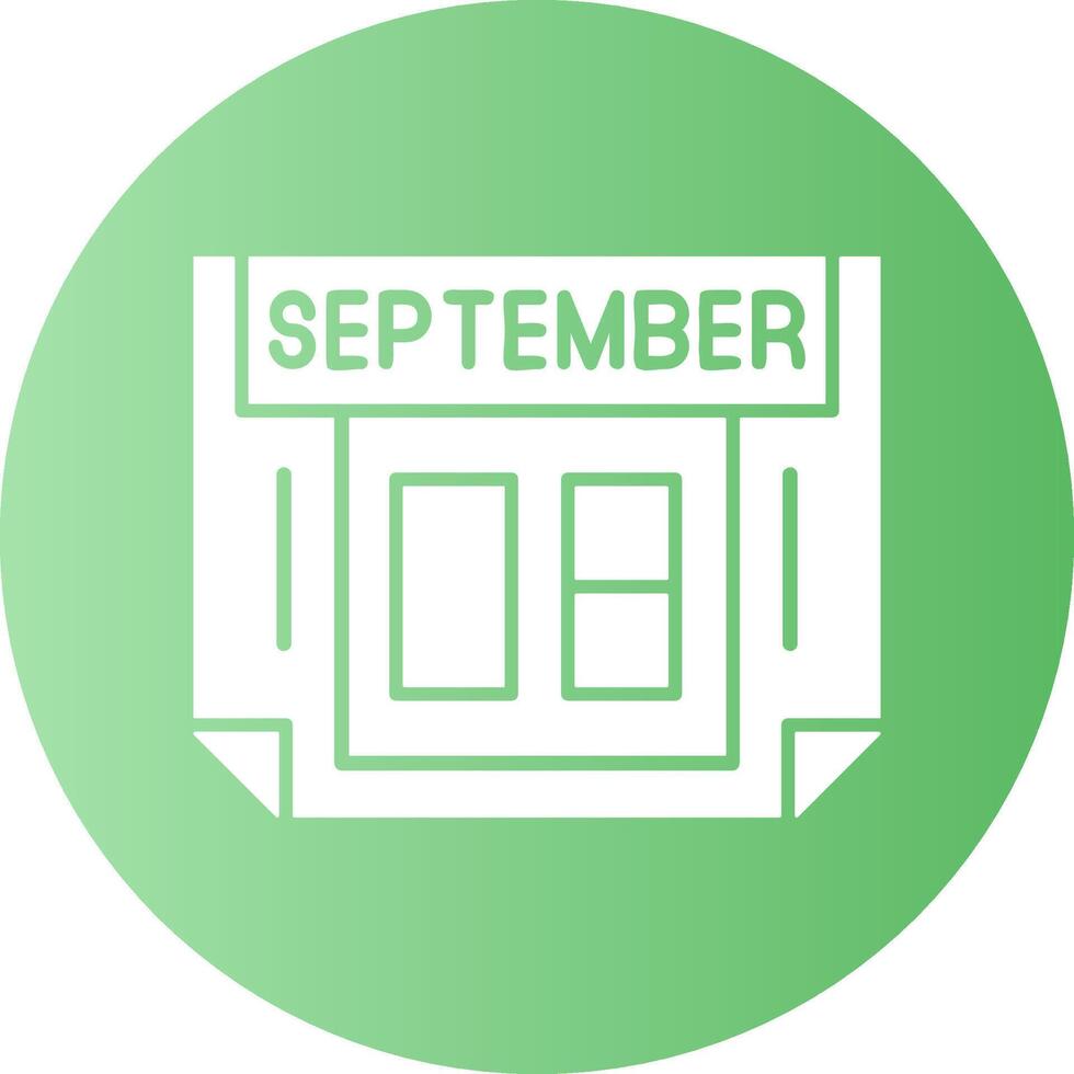 8 September Gradient Circle Icon vector
