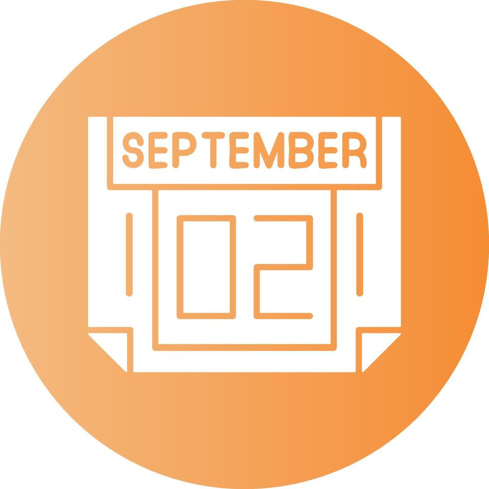 2 September Gradient Circle Icon vector