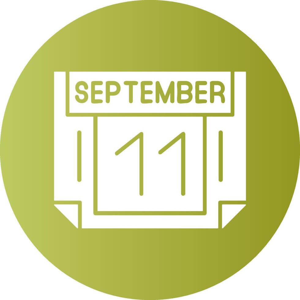 11 September Gradient Circle Icon vector