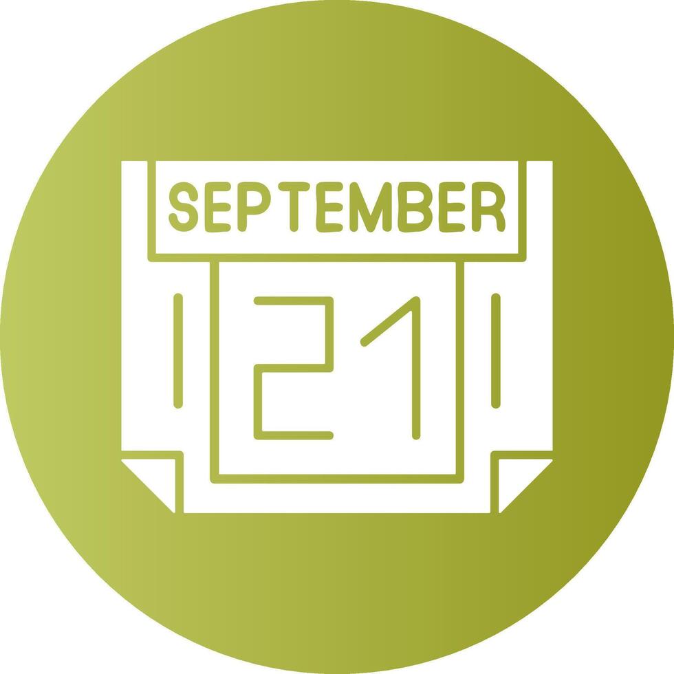 21 September Gradient Circle Icon vector