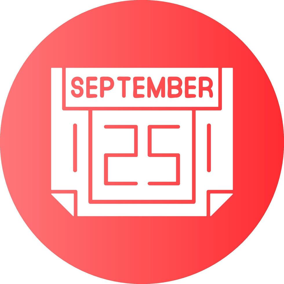 25 September Gradient Circle Icon vector