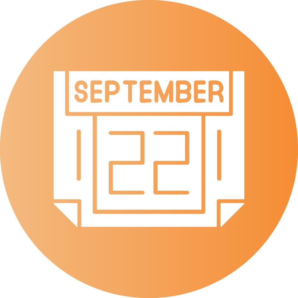 22 September Gradient Circle Icon vector