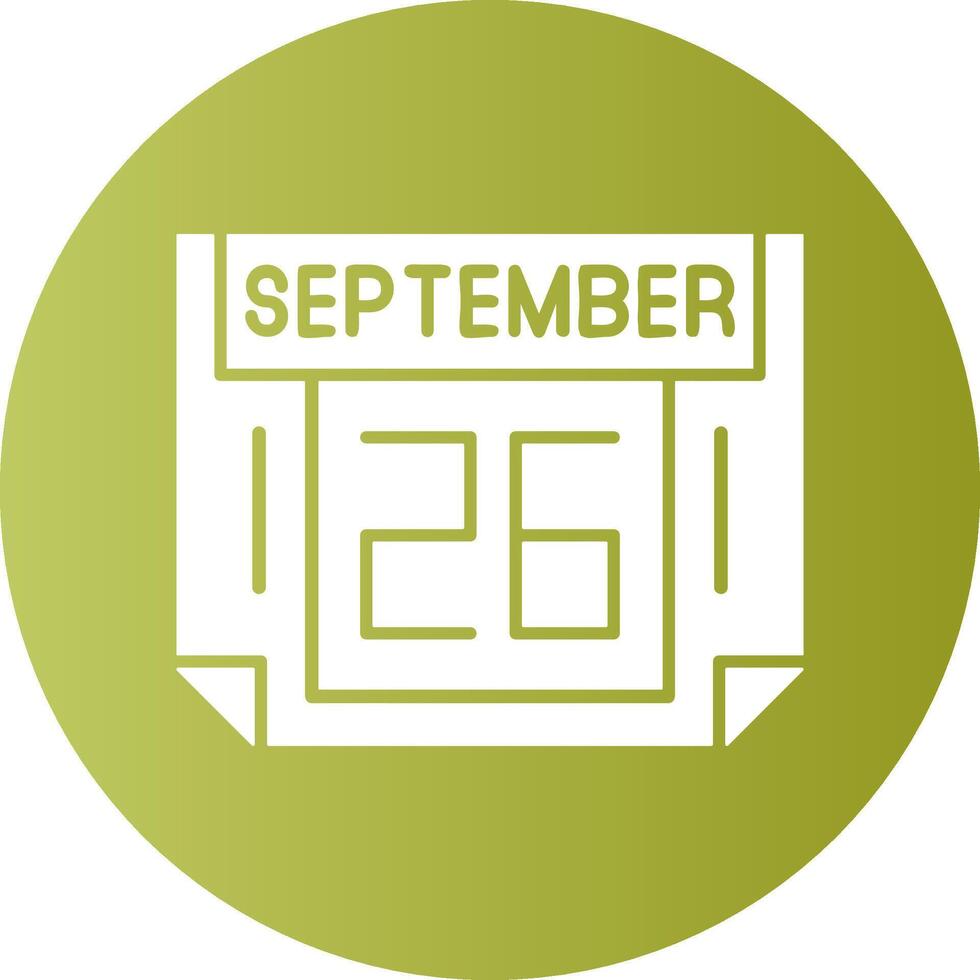 26 September Gradient Circle Icon vector