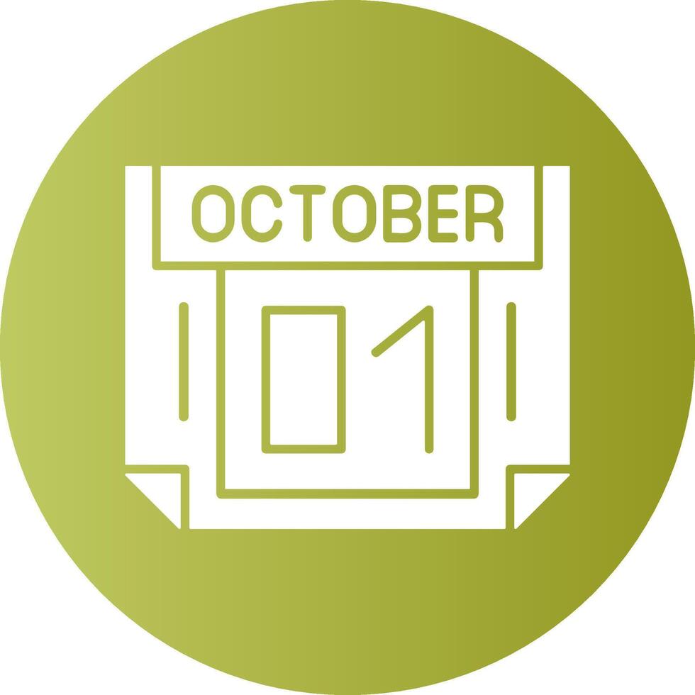 1 October Gradient Circle Icon vector