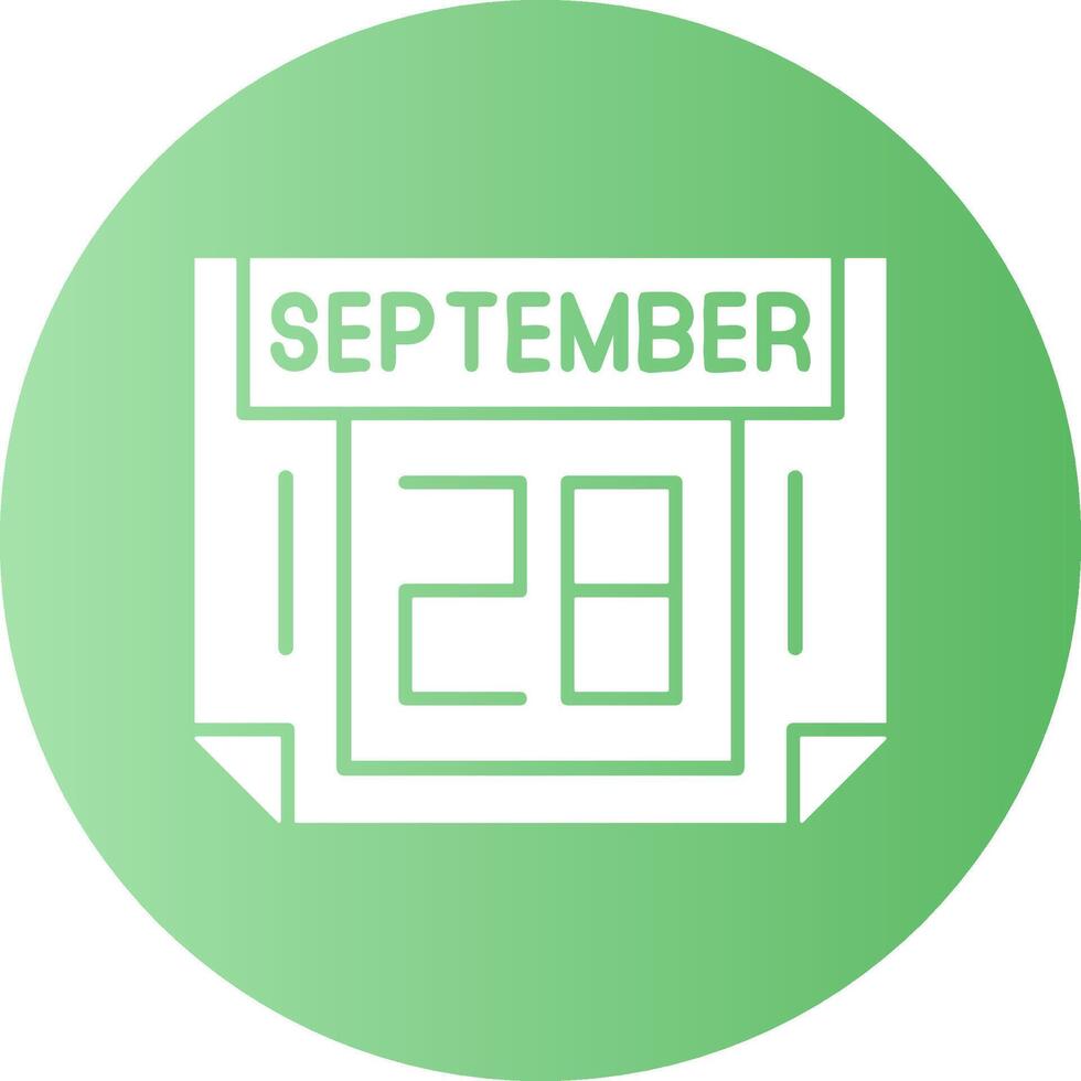 28 September Gradient Circle Icon vector