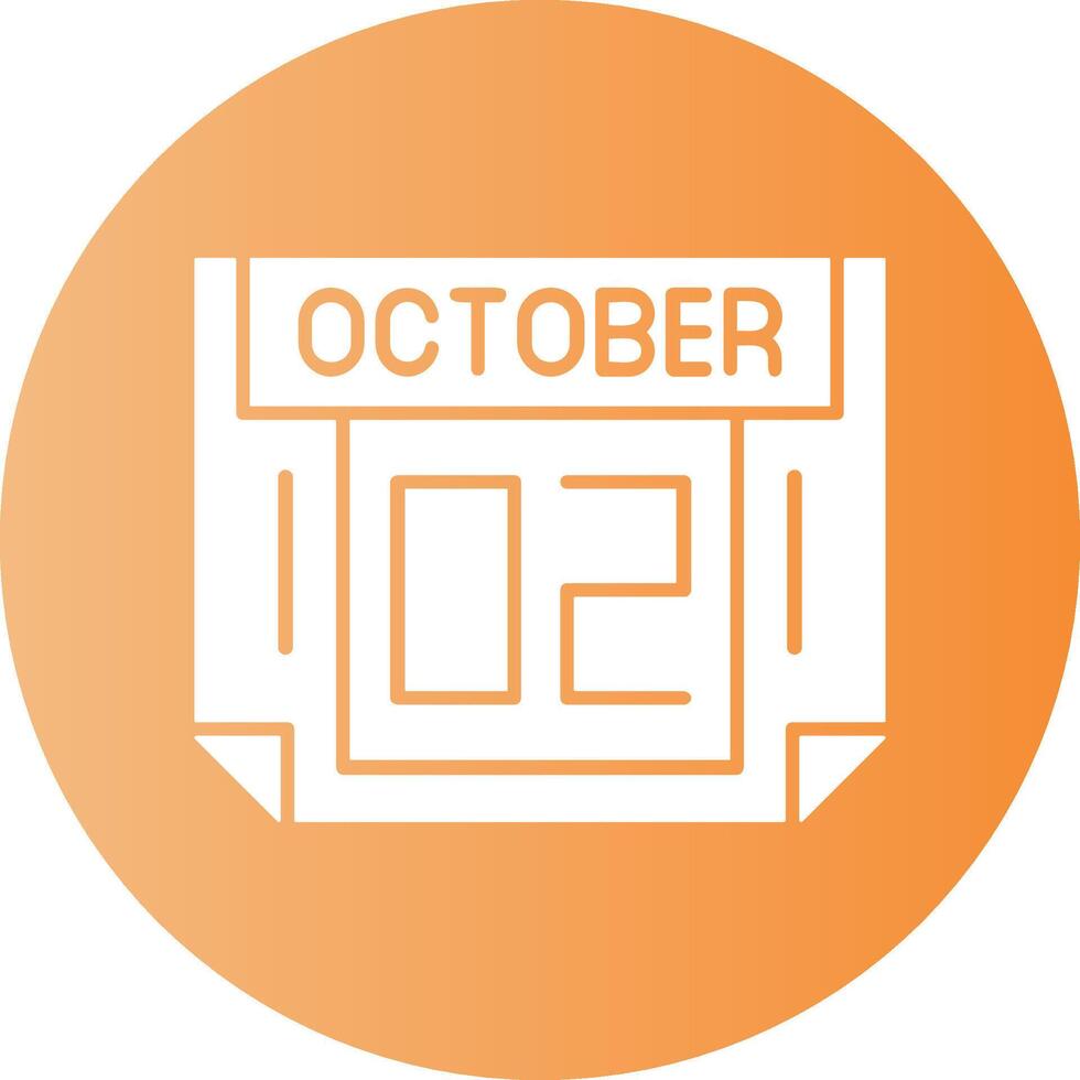 2 October Gradient Circle Icon vector