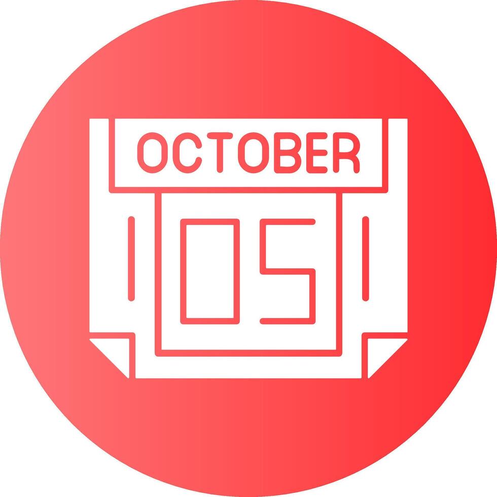 5 October Gradient Circle Icon vector