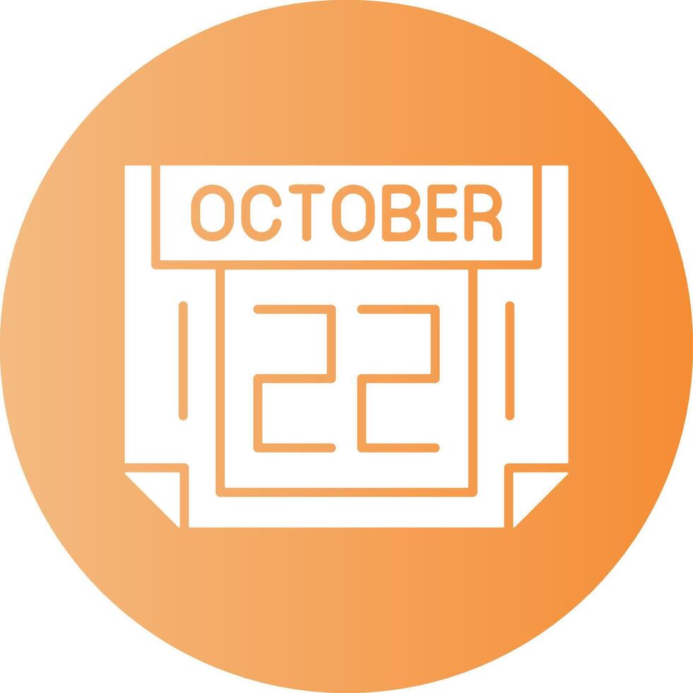 22 October Gradient Circle Icon vector