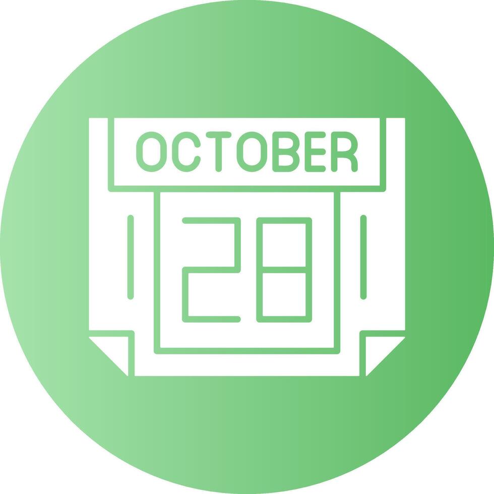 28 October Gradient Circle Icon vector