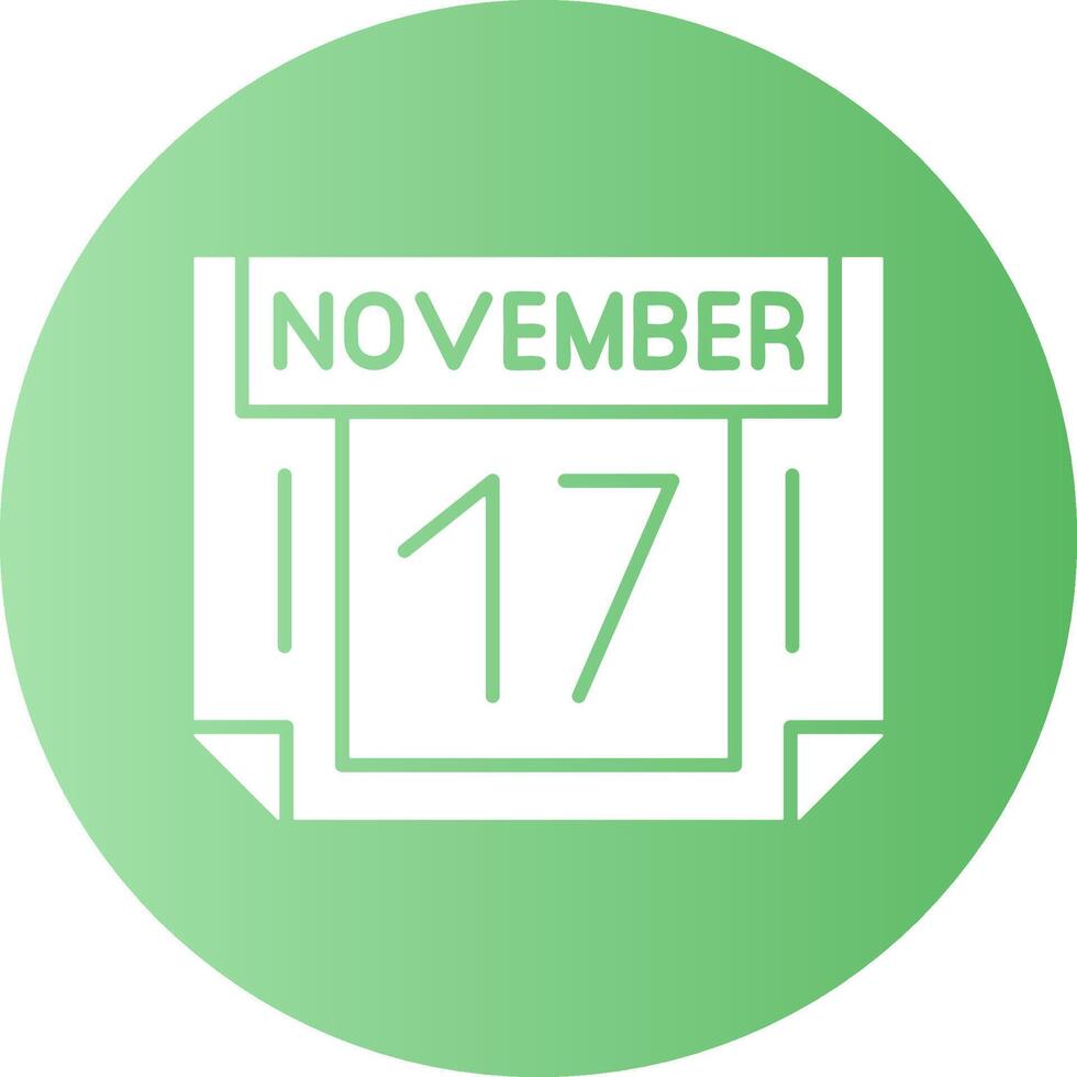 17 November Gradient Circle Icon vector