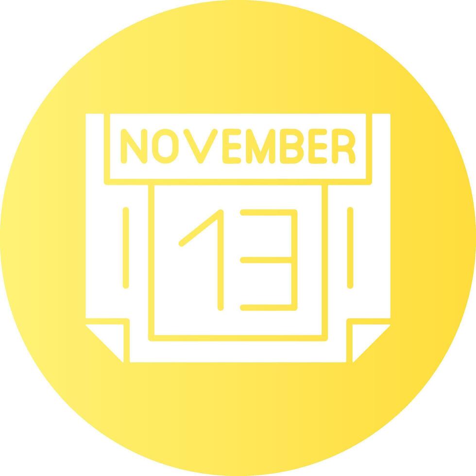 13 November Gradient Circle Icon vector