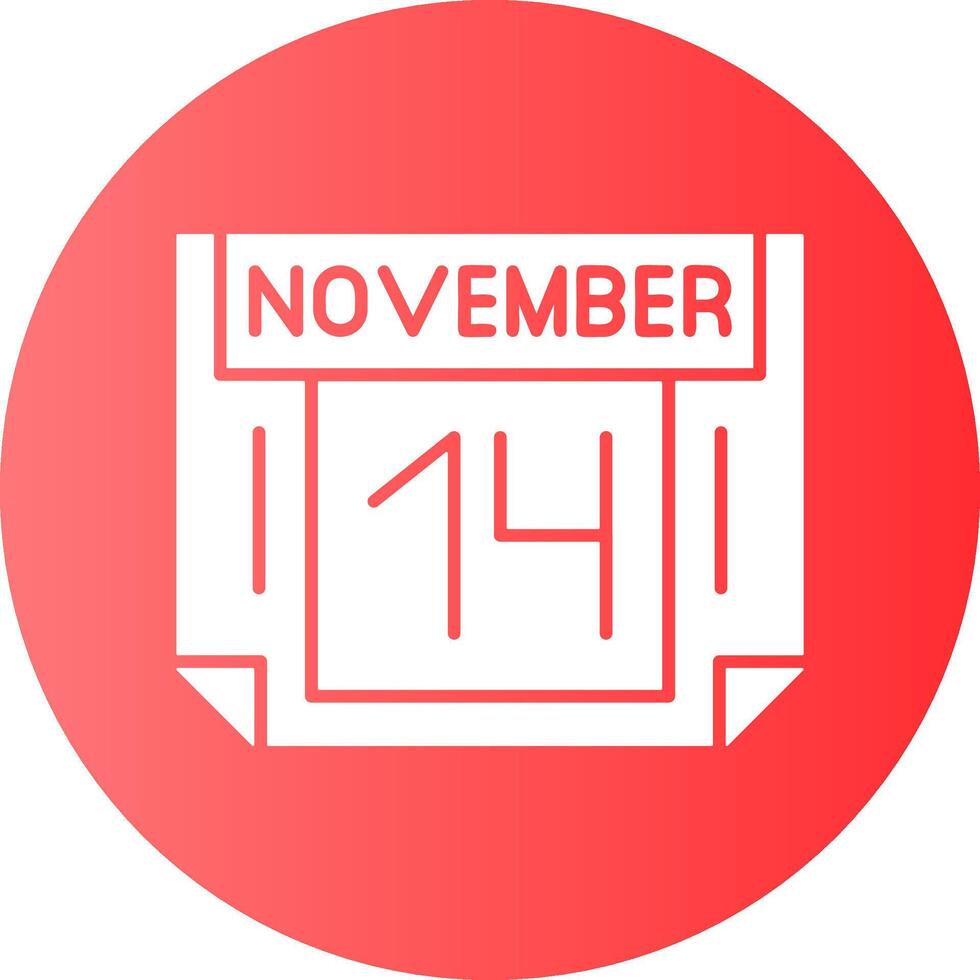 14 November Gradient Circle Icon vector