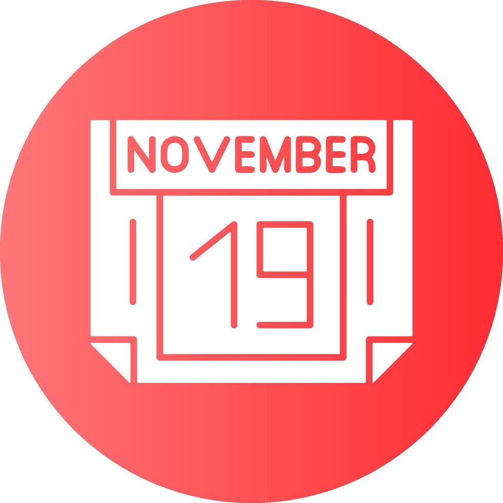 19 November Gradient Circle Icon vector