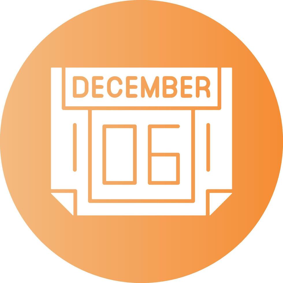 6 December Gradient Circle Icon vector