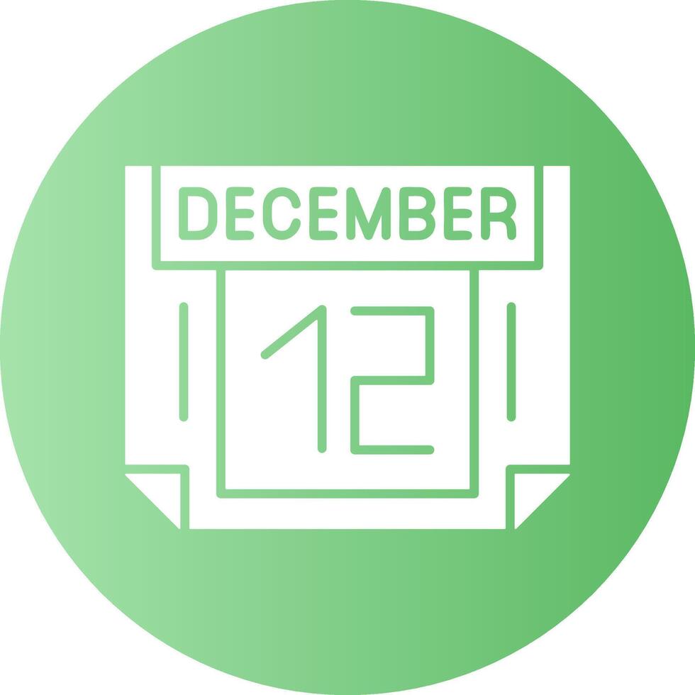 12 December Gradient Circle Icon vector