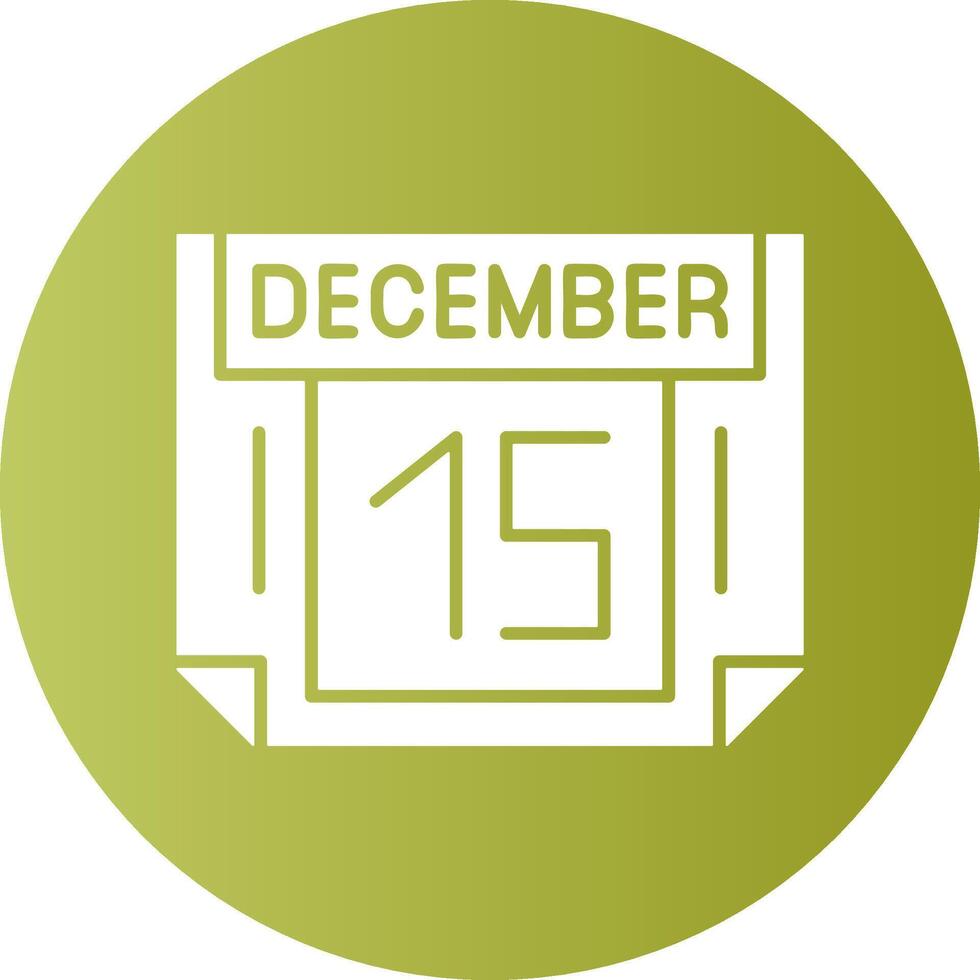 15 December Gradient Circle Icon vector