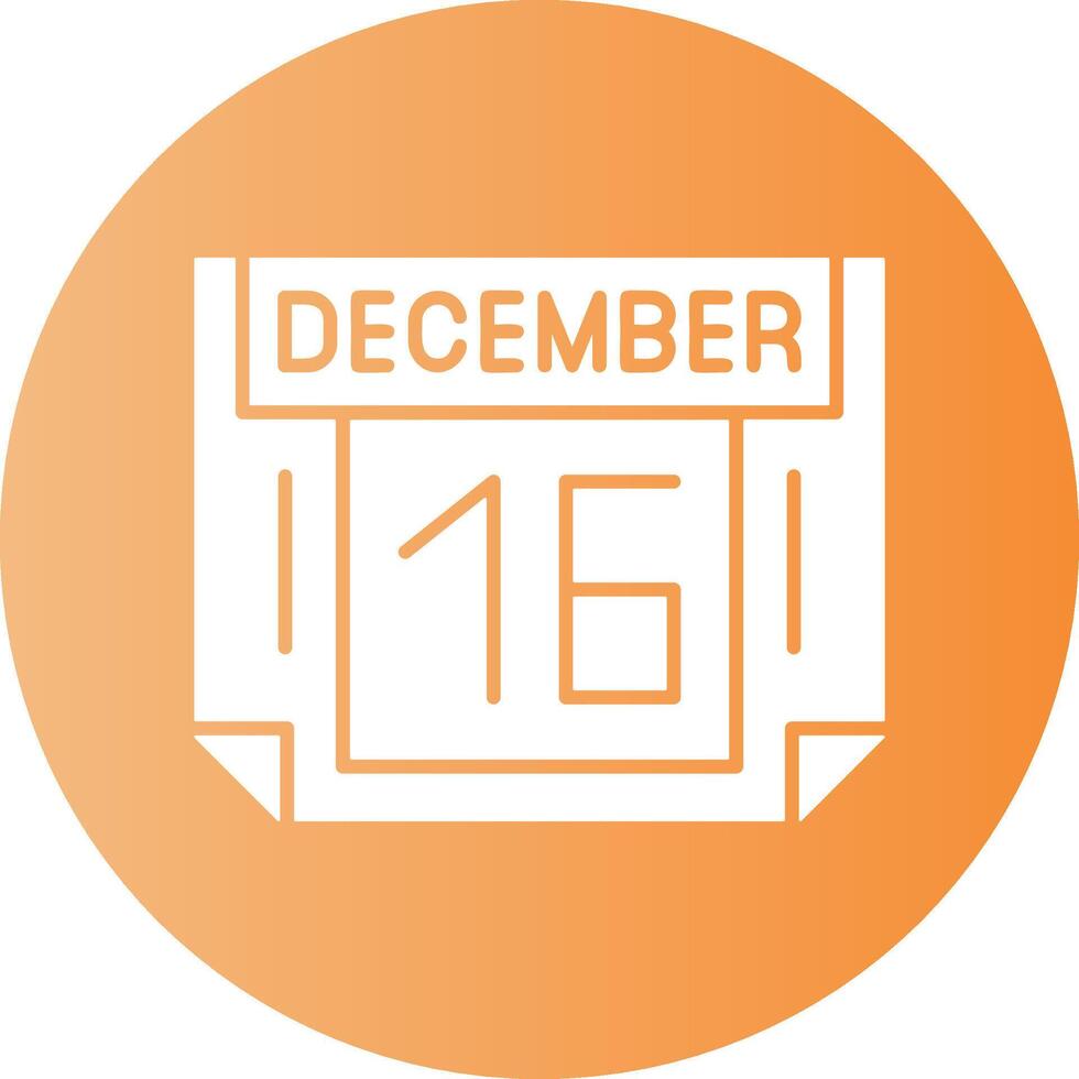 16 December Gradient Circle Icon vector