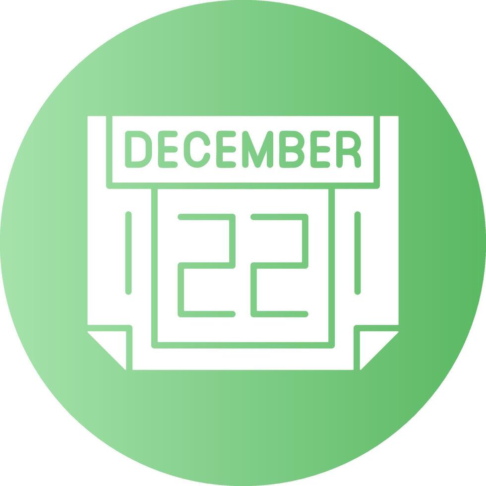 22 December Gradient Circle Icon vector
