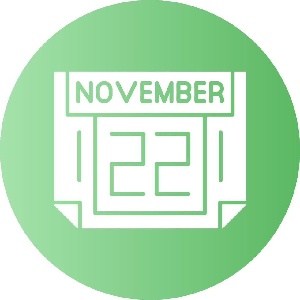 22 November Gradient Circle Icon vector