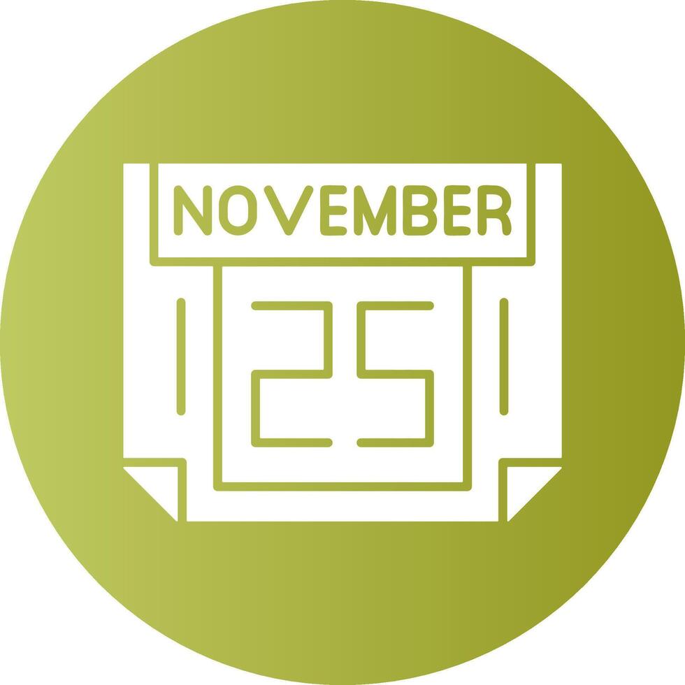 25 November Gradient Circle Icon vector