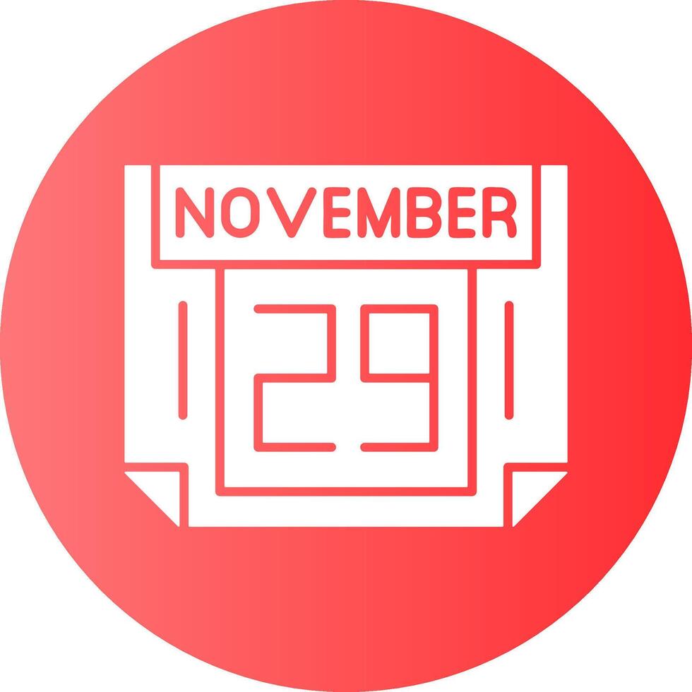29 November Gradient Circle Icon vector