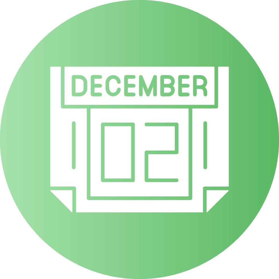 2 December Gradient Circle Icon vector