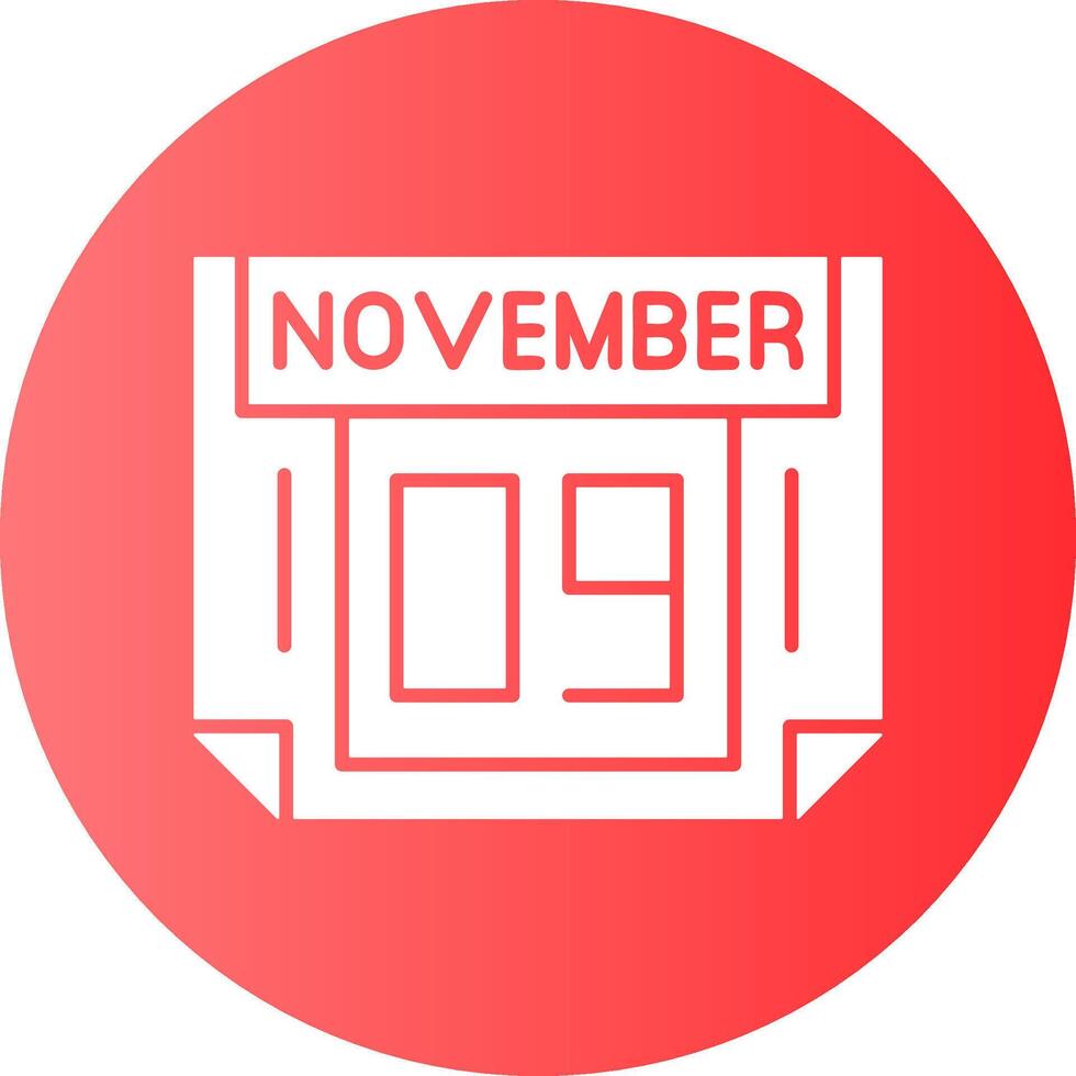 9 November Gradient Circle Icon vector