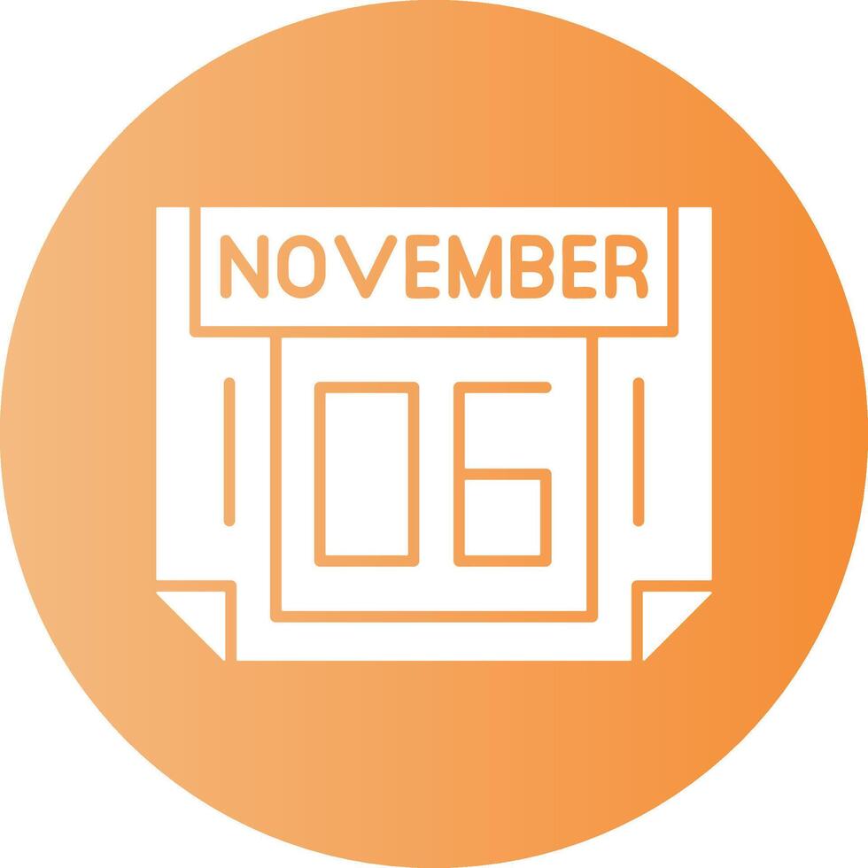 6 November Gradient Circle Icon vector