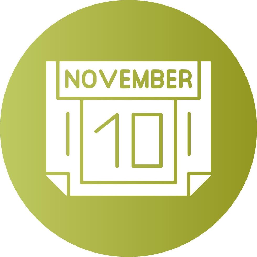 10 November Gradient Circle Icon vector