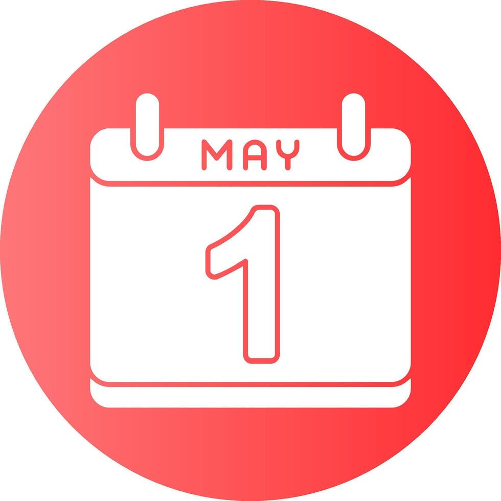 Calendar with May 1st Gradient Circle Icon vector
