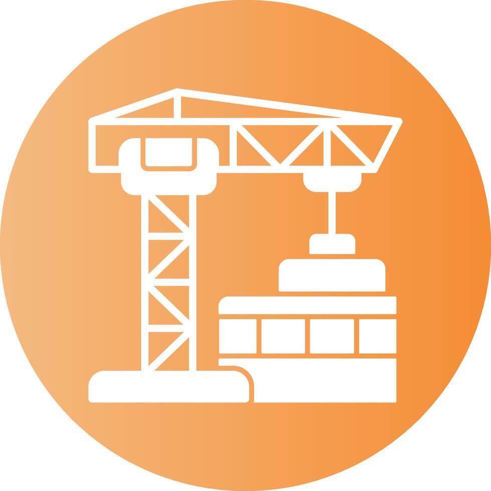 Construction Site Gradient Circle Icon vector