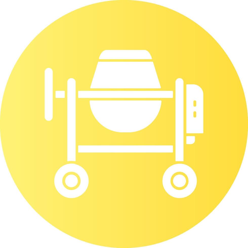 Cement Mixer Gradient Circle Icon vector