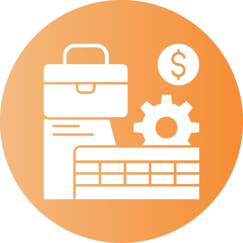 Factory Assembly Line Gradient Circle Icon Design vector