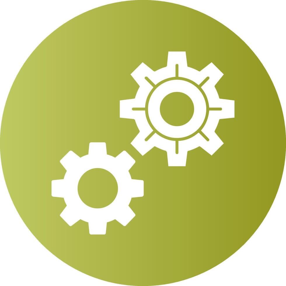 Cogs and Gears Gradient Circle Icon vector