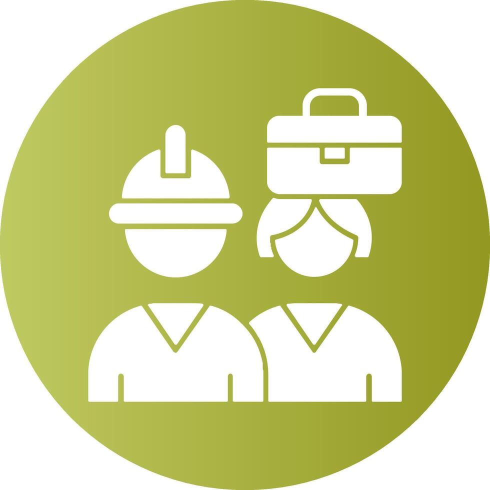 Diverse Work Environment Gradient Circle Icon vector
