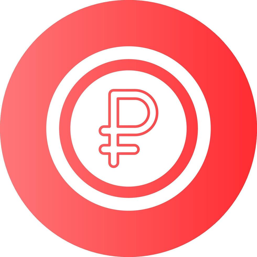 Russian Ruble Sign Gradient Circle Icon vector