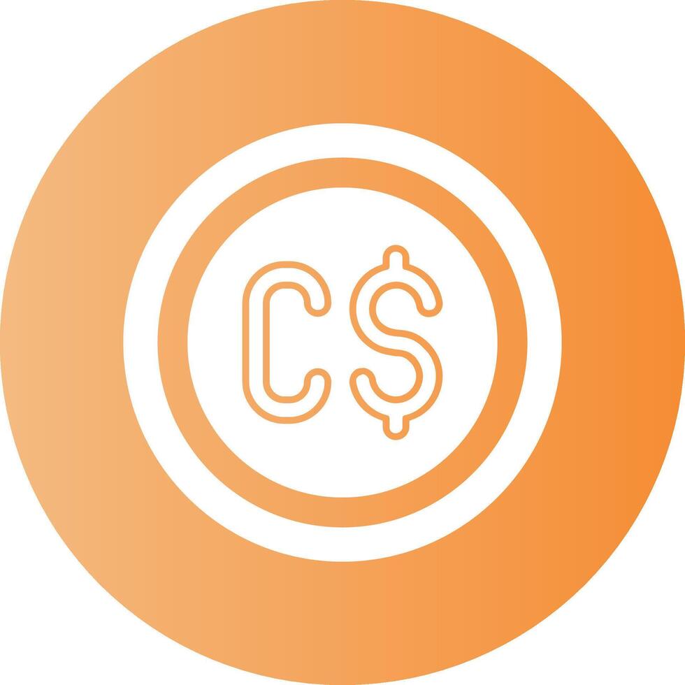 Canadian Dollar Sign Gradient Circle Icon vector