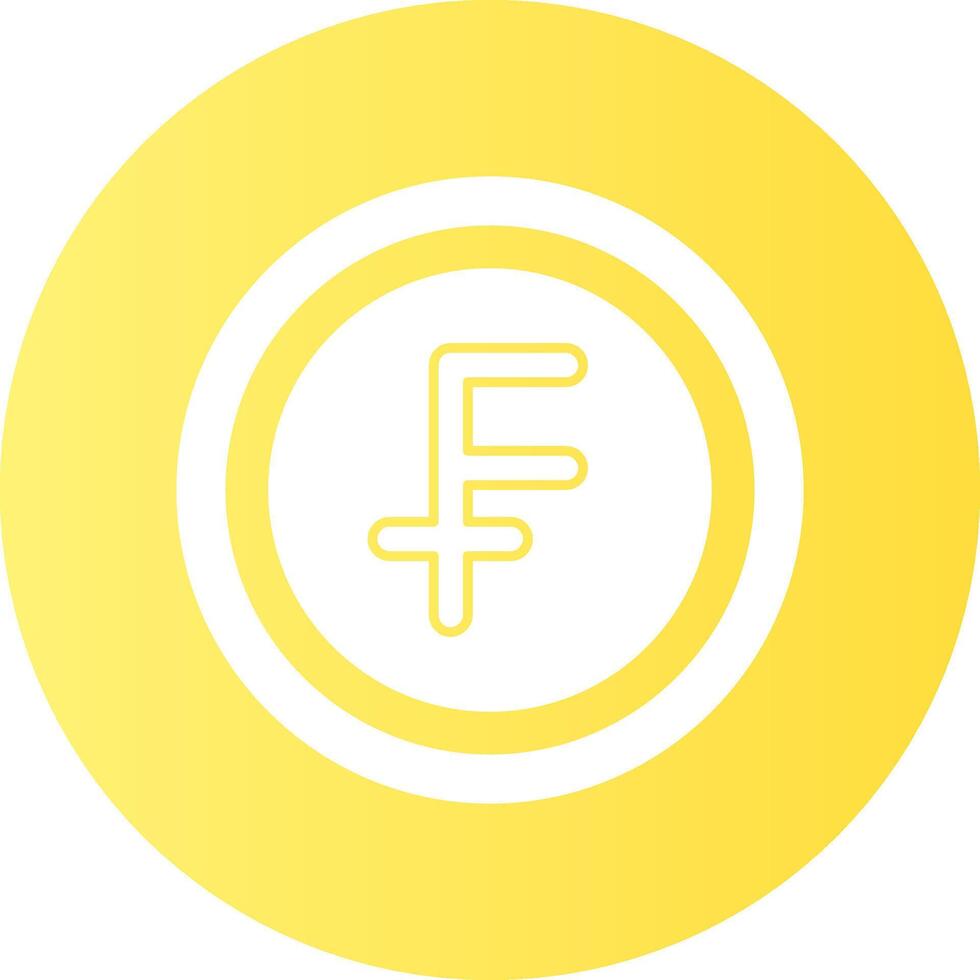 Swiss Franc Sign Gradient Circle Icon vector