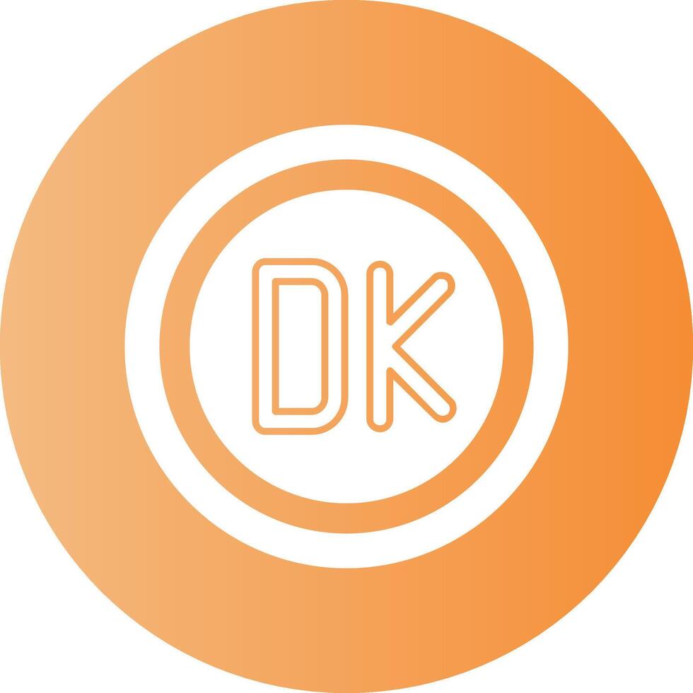 Danish Krone Sign Gradient Circle Icon vector