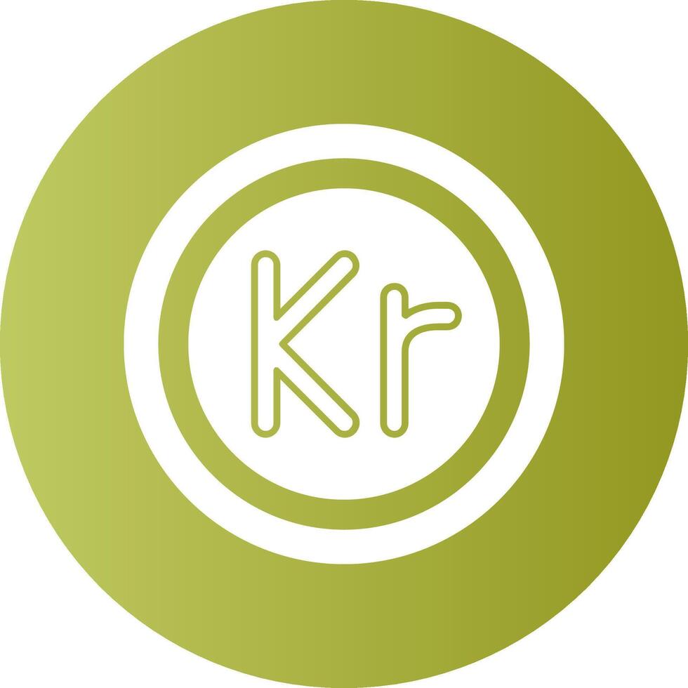 Swedish Krona Sign Gradient Circle Icon vector