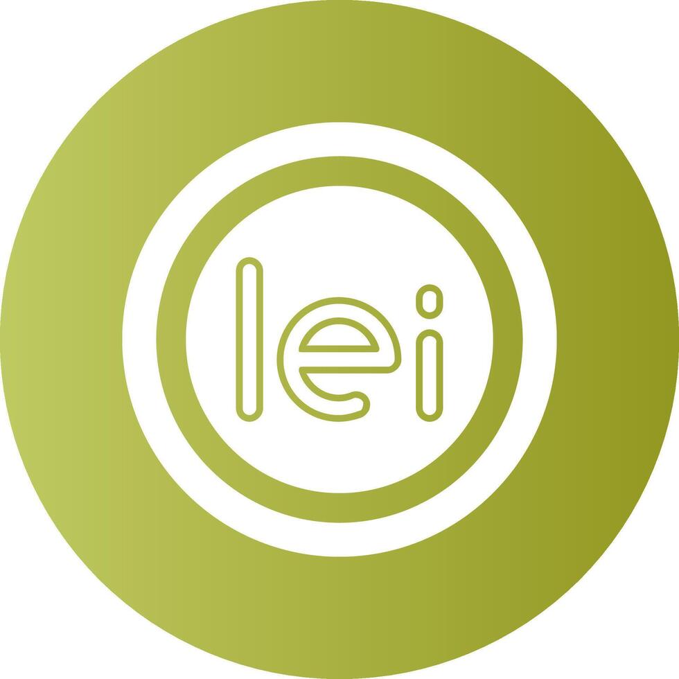 Romanian Leu Sign Gradient Circle Icon vector