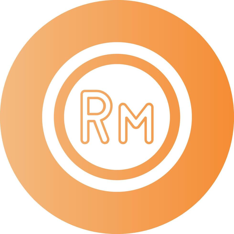 Malaysia Ringgit Sign Gradient Circle Icon vector