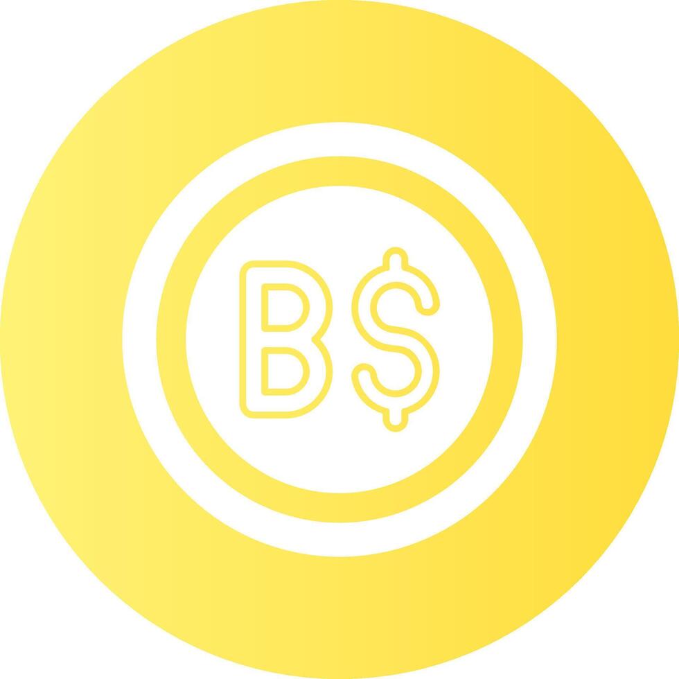 Brunei Dollar Sign Gradient Circle Icon vector
