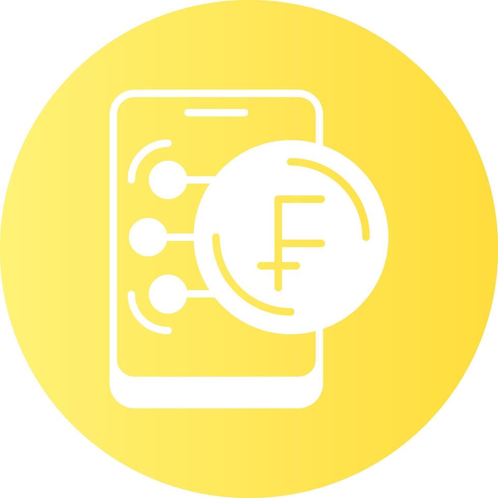 Swiss Franc in Mobile Gradient Circle Icon vector