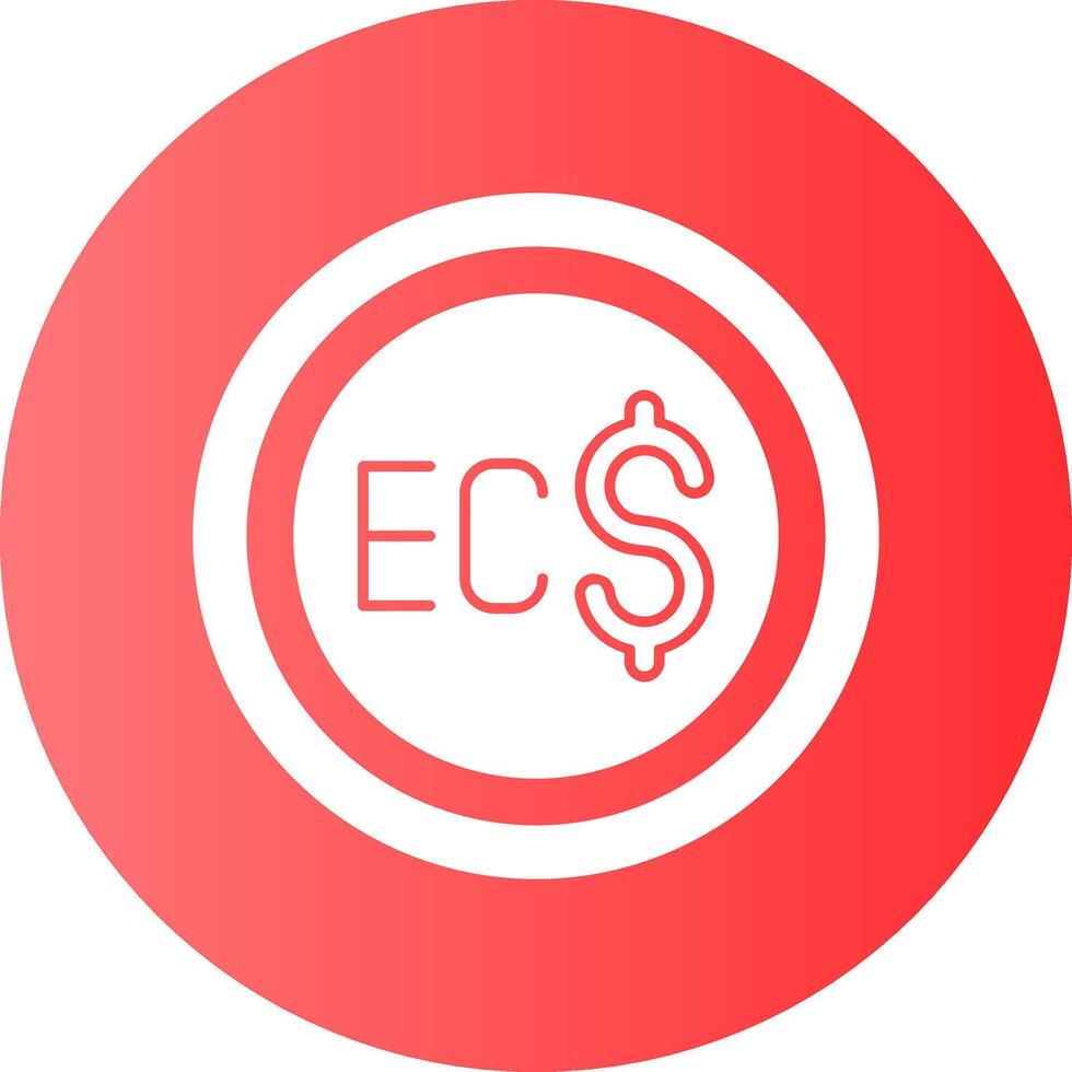 East Caribbean Dollar Sign Gradient Circle Icon vector